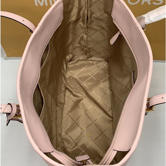 MICHAEL KORS POWDER BLUSH COLOR JET SET TRAVEL LARGE SAFFIANO LEATHER TOTE BAG - Picture 10 of 15